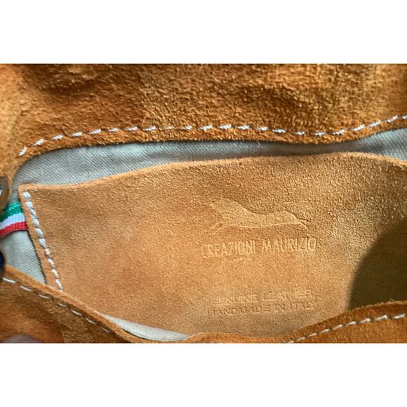 Creazioni Maurizio Genuine Suede Italian Envelope Crossbody PumpkinItaly - Picture 5 of 7